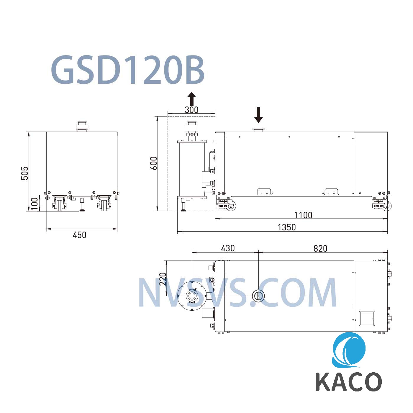 鮑斯GSD120係（xì）列（liè）無油螺（luó）杆幹泵GSD120B安裝尺寸圖紙